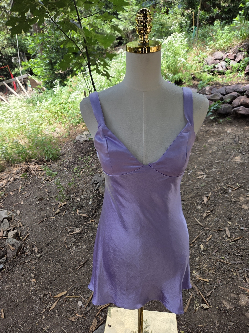 Princess Polly Lavender Star Shining Satin Slip Dress‎ Size 4